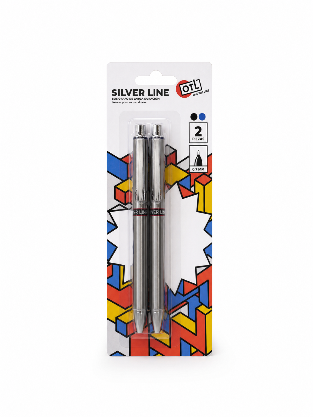 Plumas Silver Line  2 pzas. Azul y Negra