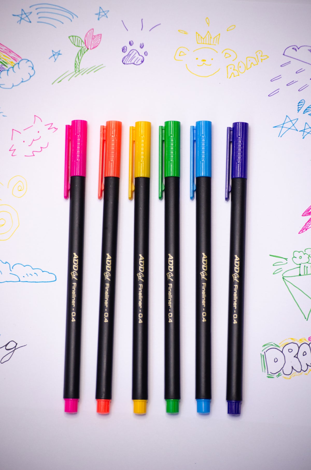 Plumón FIneliner 12 pzas. Multicolor punta fina